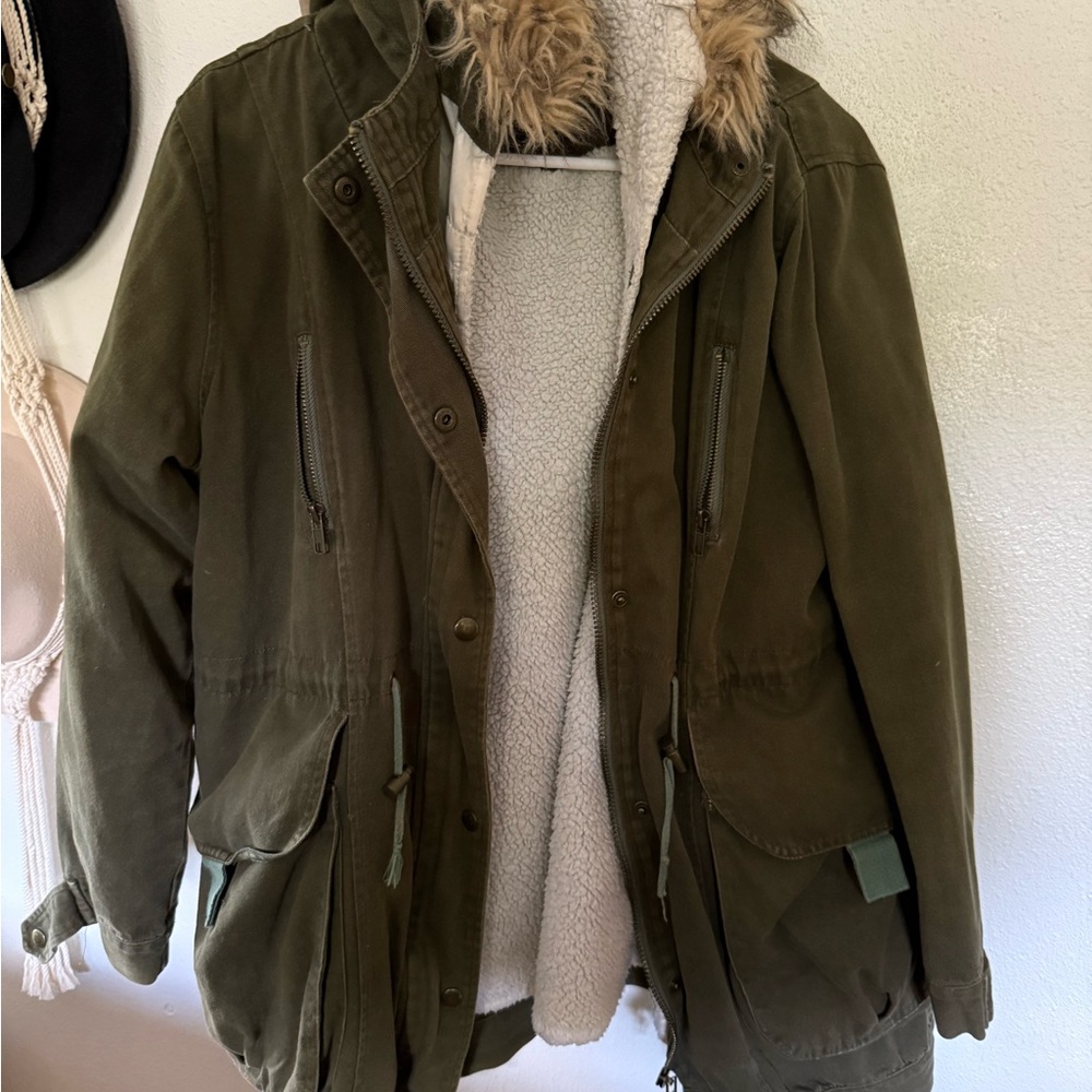 Men's Olive Green Parka Coat